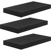 WOLTU 3x Floating Shelf Storage Display Unit Wall Mounted bookcases Unit Black 50 cm