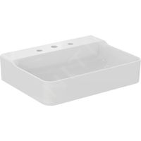 Ideal Standard Conca Ceram - Lavabo 600x450 mm, sans trop-plein, 3 trous pour robinet, blanc T379101