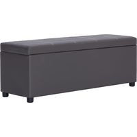Banco con compartimento de almacenaje 116 cm piel sintética gris 020010839