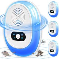 Powerful ultrasonic pest repellent, pack of 6 plug-in ultrasonic devices for mouse protection – Effective against mice, rats, spiders, mosquitoes, flies, safe and effective.