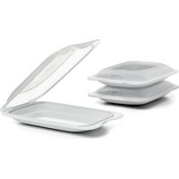 TATAY Set di 3 unità di Contenitori Alimentari per Salumi Fresh Mini, Polypropylene, Pergamon White