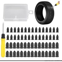 Lot de 60 Meche Pneu Crevaison, Kit Reparation Pneu Voiture, Clous Pneus Voitures, Clou en Caoutchouc de Pneu sous Vide avec Cruciforme Tournevis, pour Moto, Camion, Vélo (30S+30L)