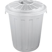 Cubo de basura / papelera polivalente con tapa cerrable, Grande, Plástico resistente (PP), 23 l, Mats, Plateado