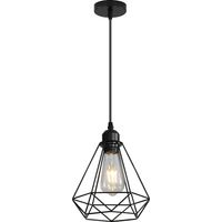 Stoex – Lampe suspension vintage – Lustre plafonnier rétro industriel – Corde ajustable 100cm – 220V 60W – Forme de cage