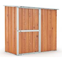 Casetta Box da Giardino in Lamiera di Acciaio Porta Utensili 174x100x174 cm Enaudi Legno