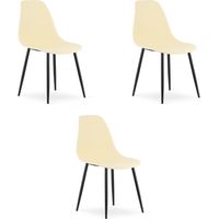 Silla WAT color crema / patas negras x 3