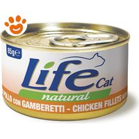 Life Cat Natural con Pollo e Gamberetti - Life Cat Natural con Pollo e Gamberetti - Lattina Da 85 Gr