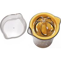 Presse-agrumes manuel avec récipient, extracteur de citron et orange portable, gadget de cuisine facile à nettoyer pour jus frais