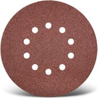 MENZER Red Klett-Schleifscheiben, 225 mm, 10-Loch, f. Trockenbauschleifer, Normalkorund (5 Stk.) K60