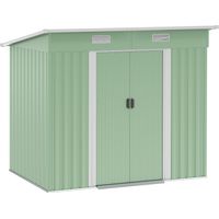 Abri de jardin en métal, en métal, vert, 207 x 130 x 182 cm, pour jardin et terrasse, format pratique, style facile à associer