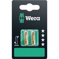 Embout de vissage Torsion empreinte Pozidriv® 855/1 TH - PZ 2 x 25 mm en blister de 2 pièces - WERA