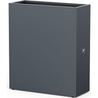 Herstera Metall Pflanzkübel, Blumenkasten, Hochbeet, schmal, anthrazit, 100 x 40 x 115 cm (L x B x H)