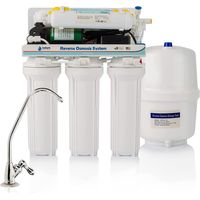 NATURE WATER PROFESSIONALS - Attrezzatura per osmosi inversa - Kit per osmosi a 6 stadi - capacità 5 Litri - Include Membrana 50 GPD, Serbatoio Acqua, Pompa e filtri.