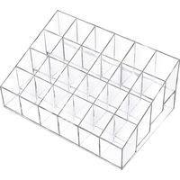 Rangement Rouge a Levre 24 Compartiments Organisateur de rouge à lèvres Transparent Support de Rouge à lèvres Acrylique Rangement Cosmétique