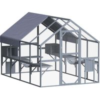 Wiltec Freilaufgehege Katzen 280 x 187 x 187 cm, Katzenfreigehege Holz, Außengehege verschiedene Ebenen, Katzengehege für Garten, Balkon