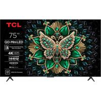 TCL – Téléviseur Mini LED 75 pouces UHD 4K – Smart TV 120Hz – 4 ports HDMI – Classe énergétique A – Idéal pour grandes pièces