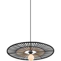 Suspension Luminaire D400 Pour Ampoule LED E27 Bambou Noir ZAMBELIS