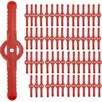 Lot de 60 lames de rechange universelles en plastique pour tondeuse à gazon (rouge)