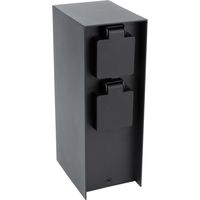 Borne de jardin à fixer 4x16A IP44 - Aluminium Noir - Zenitech