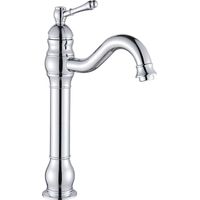 Bathroom Basin Vessel Tap 360° Swivel Spout High Faucet Brass Single Lever Chrome Polished Cold and Hot Water Mixing