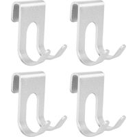 Ahlsen Stück Aluminiumhaken, Handtuchhaken ohne Bohren, langlebiger Wandhaken, Klebehaken für Badezimmer, Küche, Büro, Mehrzweck (Silber)