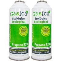 Pack 2 Botellas Gas refrigerante orgánico Gasica V2 Sustituto R22, R407, R410A y R290