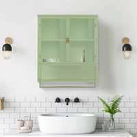 mobile contenitore 60 cm verde vetro e metallo OKMYHOME