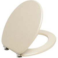 Coprivaso universale legno rivestito con cerniere metallo champagne wc