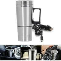 750ml Stainless Steel Car Kettle 12V Cigarette Lighter Travel Kettle for Water Coffee Drinks Heating