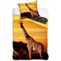 Giraffe Bettwäsche Set aus Baumwolle für Kinder – 140x200 cm Bettbezug & 70x70 cm Kissenbezug