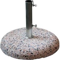 Base per ombrellone da giardino tonda in graniglia da 25 kg fornita con tubo zincato 4,2 cm