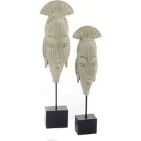 TrendLine Dekofigur Maske 34 cm weiß schwarz Tischdekoration
