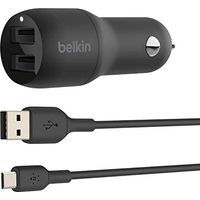 Belkin Caricabatteria Auto Doppia Porta Usb Cavo Usb A a Micro Usb 1M Nero