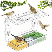 Mangeoire pour Oiseaux Sauvages, mangeoire pour Oiseaux, Rebord de fenêtre avec ventouses, fenêtre Transparente
