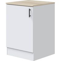 Armoire de Cuisine Zerna, une Étagère, 2 Compartiments, 60x60x90h cm Blanc