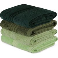 Set aus 4 Handtüchern - 50 x 90 cm - Grün