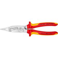KNIPEX 13 86 200 Pinza per elettroinstallazioni isolati con manici rivestiti in materiale bicomponente, collaudati VDE cromata 200 mm