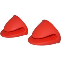 Pince à main d'isolation thermique Accessoires de cuisine Pince à main en silicone anti-brûlure 2 pcs rouge