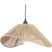 Atmosphera – Suspension en corde beige 45 x 40 cm – Abat-jour en papier – Hauteur ajustable – Douille E27 – Pour ampoules à filament