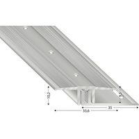 Kügele Übergangsprofil Höhenausgleich Übergangsleiste 100cm Aluminium Silber