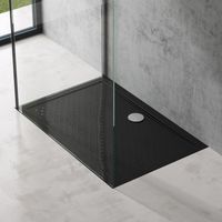 doporro Bac à douche 90x120 Receveur de Douche Antiglisse Rectangulaire Noir Lucia02AR 90x120x4 +Bonde AL02