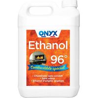Ethanol 96% Combustible Cheminée Sans Conduit - 5 Litres - Onyx