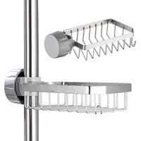 1 pièce Porte-savon de douche - Porte-savon de douche en acier inoxydable - Porte-savon de douche - Porte-savon de douche, sans perçage, pour tiges de 20 à 32 mm.