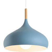 Suspension créative en forme de macaron, lustre moderne, plafonnier minimaliste pour cafés, convient aux cuisines, tables de chevet, salons de thé et cafés de style champêtre (bleu, 24 cm).