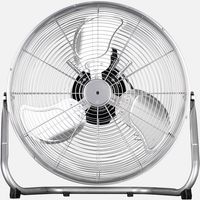 Fabrilamp – Ventilateur industriel Yumbo 80 W – Métal chromé – 3 vitesses – Débit d'air 4800 m³/h – Tête orientable pour circulation optimale