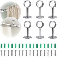 Gloryit Gardinenstangenhalterungen (6er-Pack) – Decken- oder Wandmontage – Innenmontage – 3