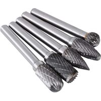 5pcs Drehbohrer Rotary Bit Wolfram Stahlschleifgrat 6mm Schaft 10mm Kopf Rotary Burrs für Formenbau