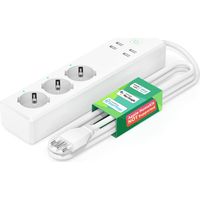 Meross Ciabatta Italiana Smart Alexa Multipresa WiFi Intelligente con 3 Prese AC 4 Porte USB, Ciabatta Smart Usb Protezione da Sovraccarico Compatibile con Meross App, Smartthings e Google Assistant