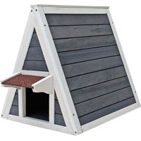 Cuccia gatto in legno con doppio ingresso 51 x 50,5 x 48,5 cm Casetta per gatti