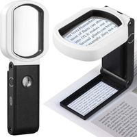 Lupe mit Licht, 20x 10x Hand- und Standlupe, 9 LED-beleuchtete Lupe zum Lesen, Prüfen, für Schmuck, Erkundungen, Hobbys und Bastelarbeiten